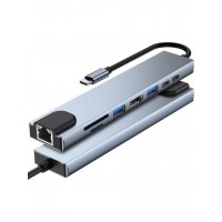 TYPE-C TO HDTV 8 İN 1 RJ45 TF/SD HDTV USB 2 TYPE-C PD DÖNÜŞTÜRÜCÜ SIFIR ÜRÜN